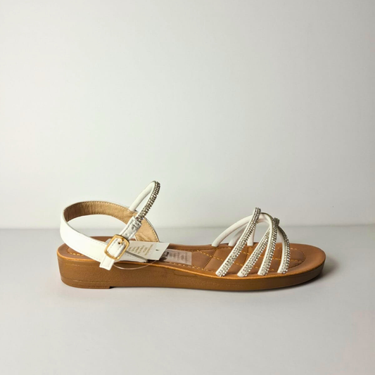 Sandalia Perla Glam con correas brillantes para mujer - Vime Moda chile