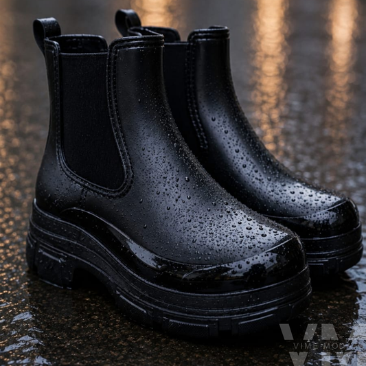 Botin de agua mujer negro , horma normal