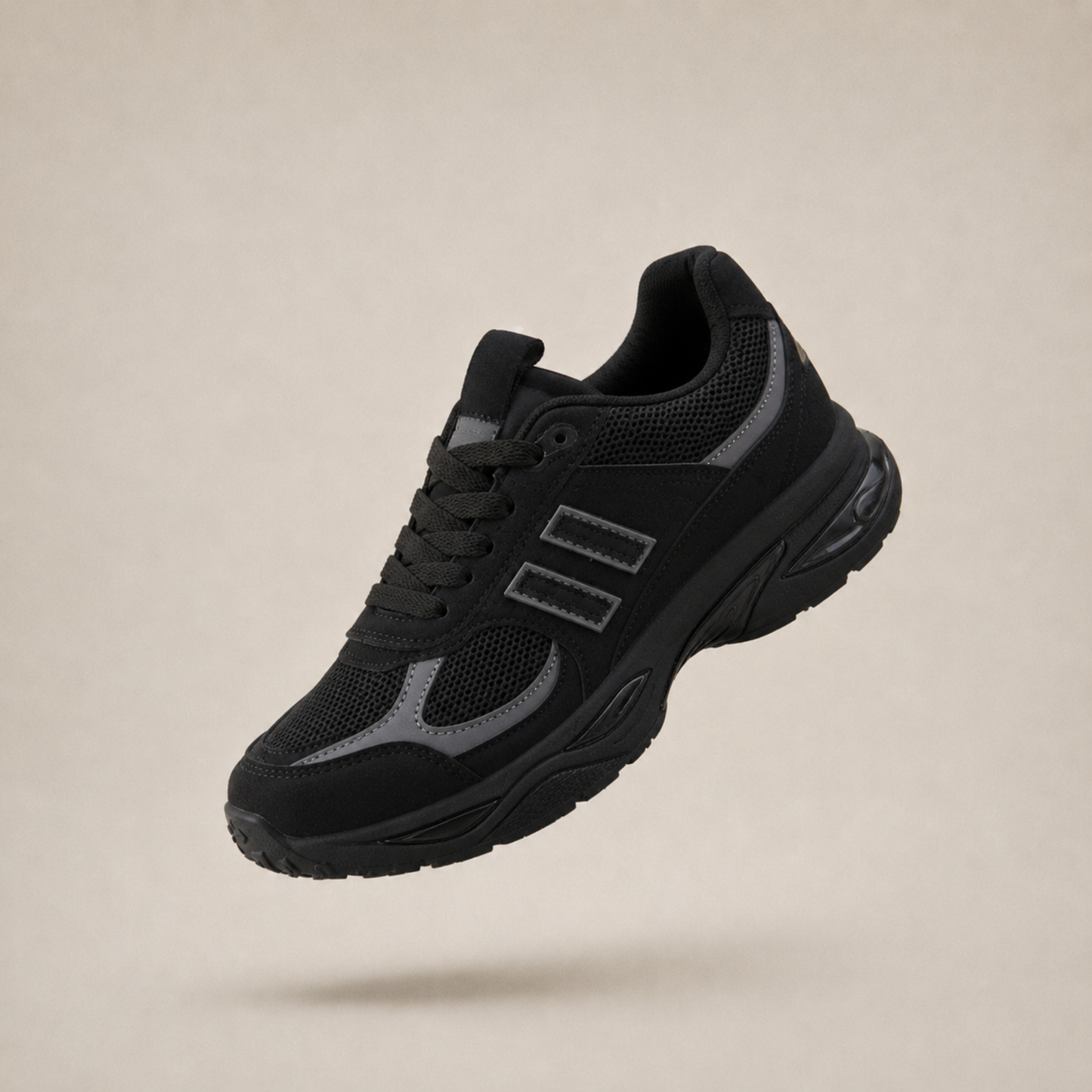 Zapatilla mujer Montreal Black color negro con diseño urbano de VIME MODA®.