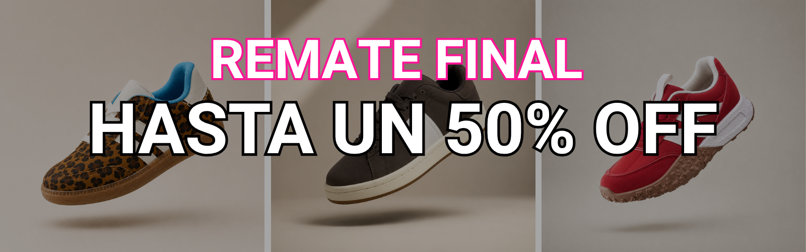 banner de remate final pares de zapatillas 