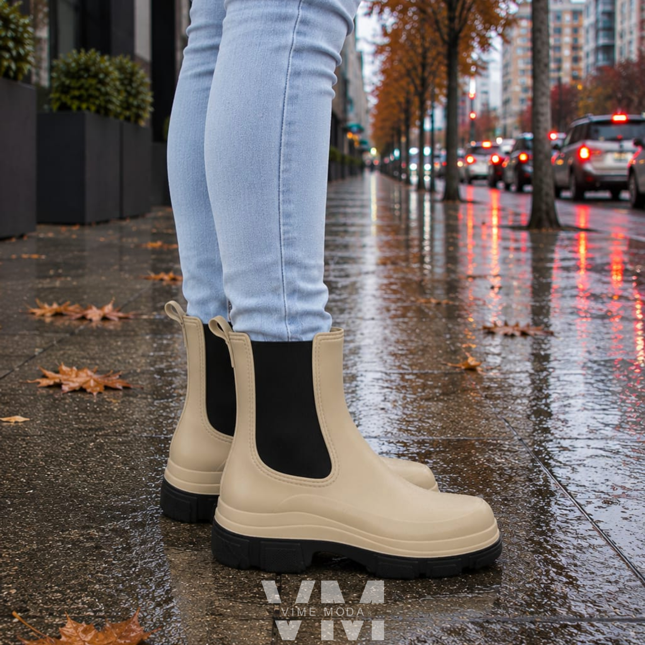 Botín de Agua Mujer Beige