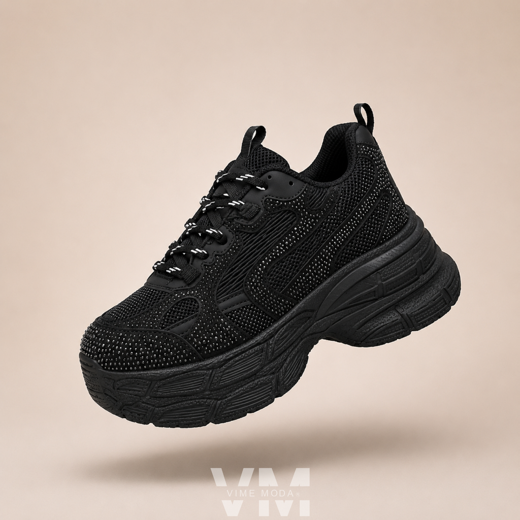 Zapatilla Mujer Negra Urbana Shine