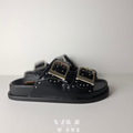 Sandalias Mujer Negras con Tachas