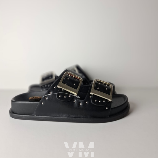 Sandalias Mujer Negras con Tachas