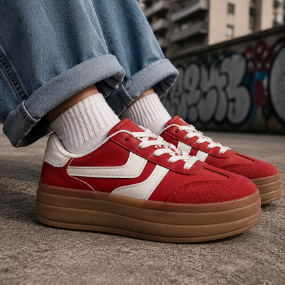 Zapatilla mujer Pasión Roja Urban en look urbano moderno