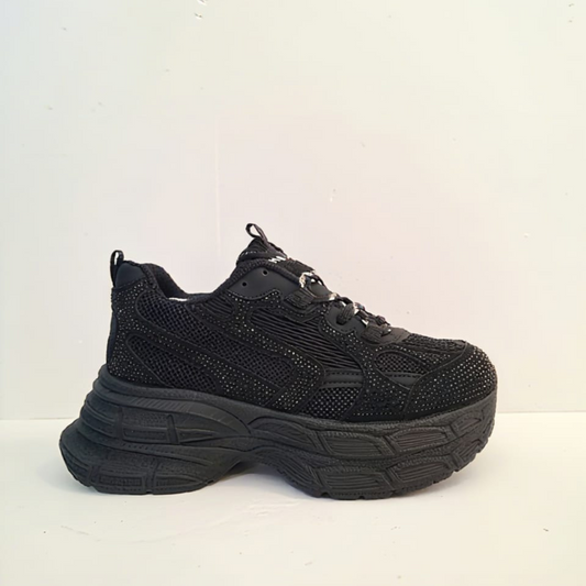 Zapatilla mujer brillo urbano con cristales Vime Moda Chile